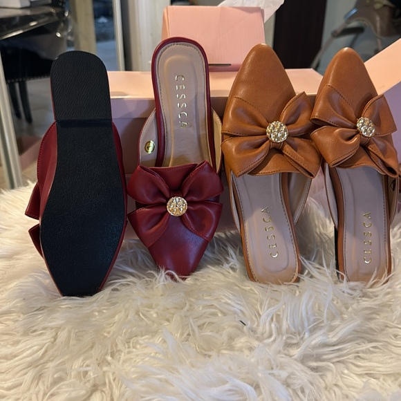 FLAT MULES ,SQUARE TOE FLAT MULES SIZE 7 - Picture 2 of 4